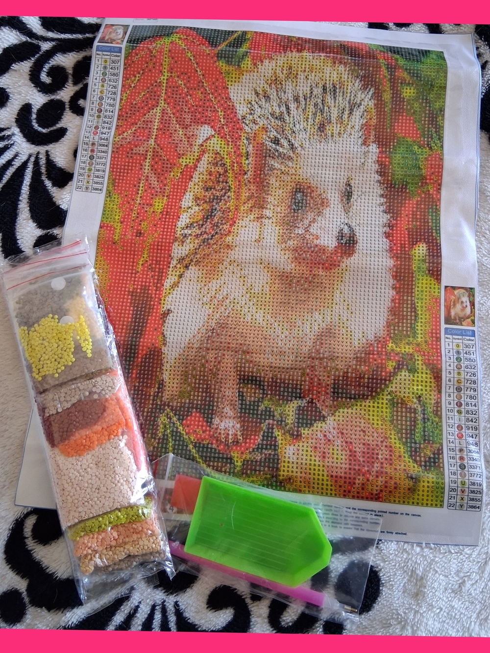 Diamond Painting Hedgehog Craft Kit - Multicolor